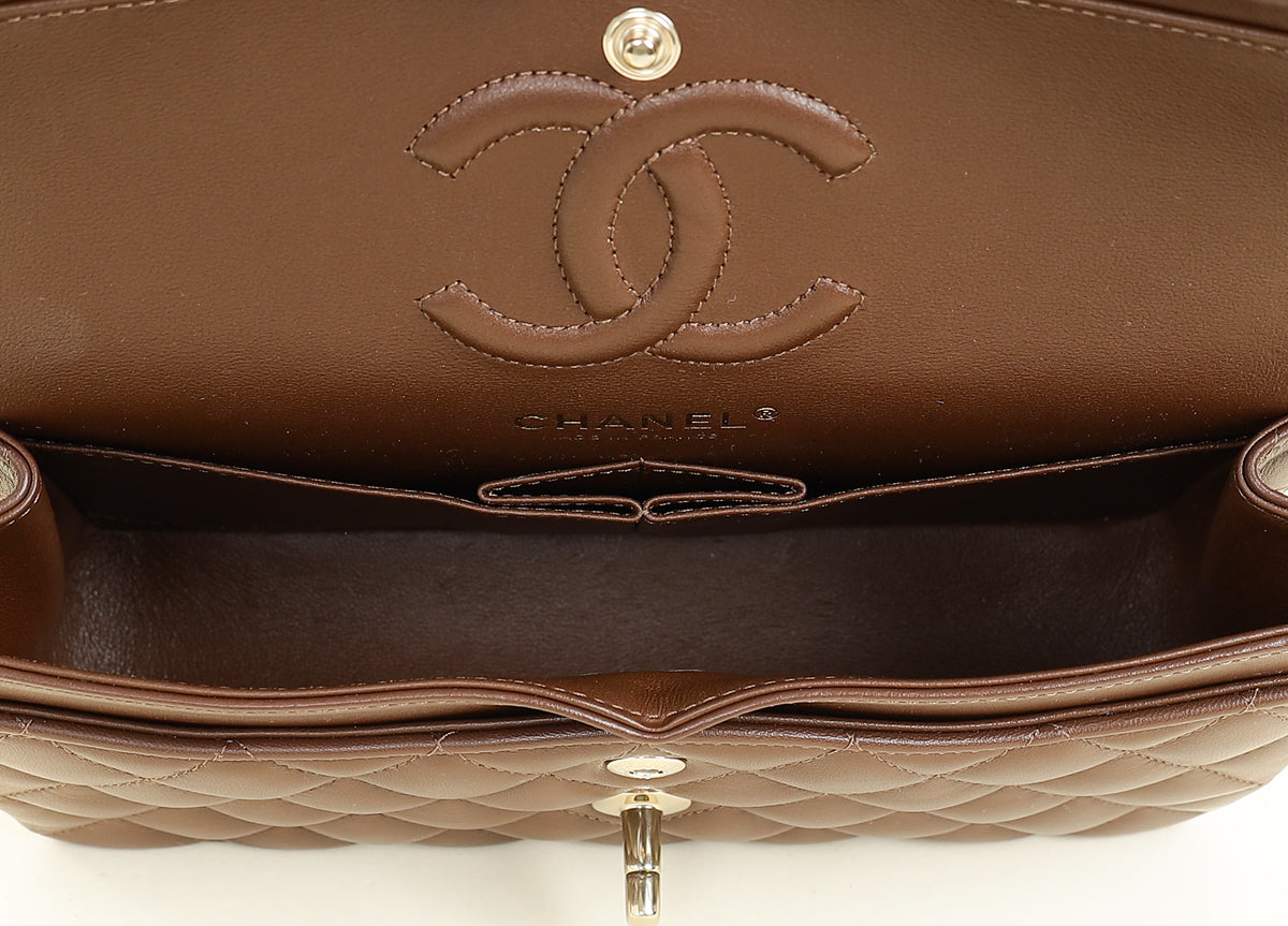 Chanel Brown CC Classic Double Flap Small Bag | Pre-Owned The