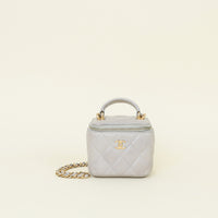 Chanel Grey CC Top Handle Mini Vanity Bag