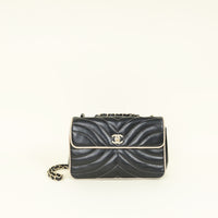 Chanel Bicolor Chevron Contrast Stitch Flap Bag