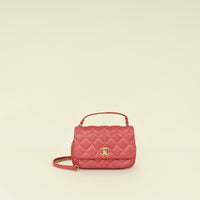 Chanel Dark Pink CC Top Handle Flap Mini Bag