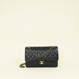 Chanel Black CC Classic Double Flap Jumbo Bag
