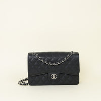 Chanel Black Classic Double Flap Jumbo Bag