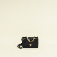 Chanel Black CC Chanel 19 Wallet On Chain