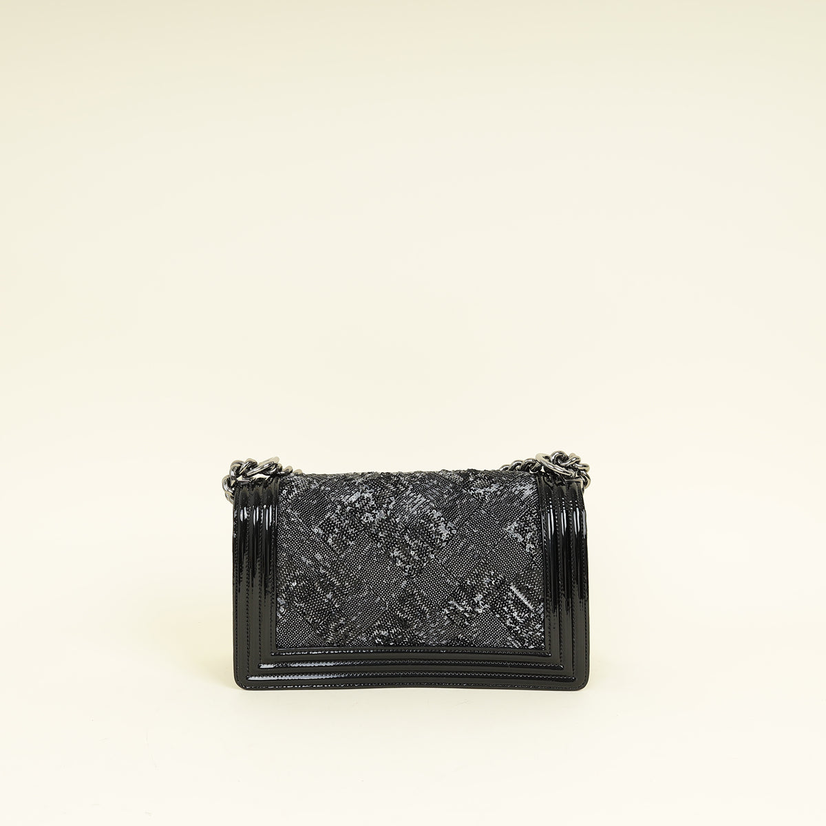 Chanel Black Le Boy Iridescent Sequins Medium Flap Bag