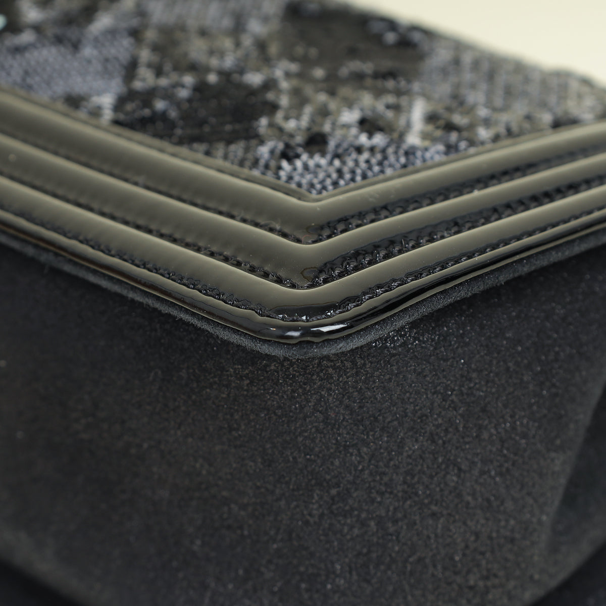 Chanel Black Le Boy Iridescent Sequins Medium Flap Bag