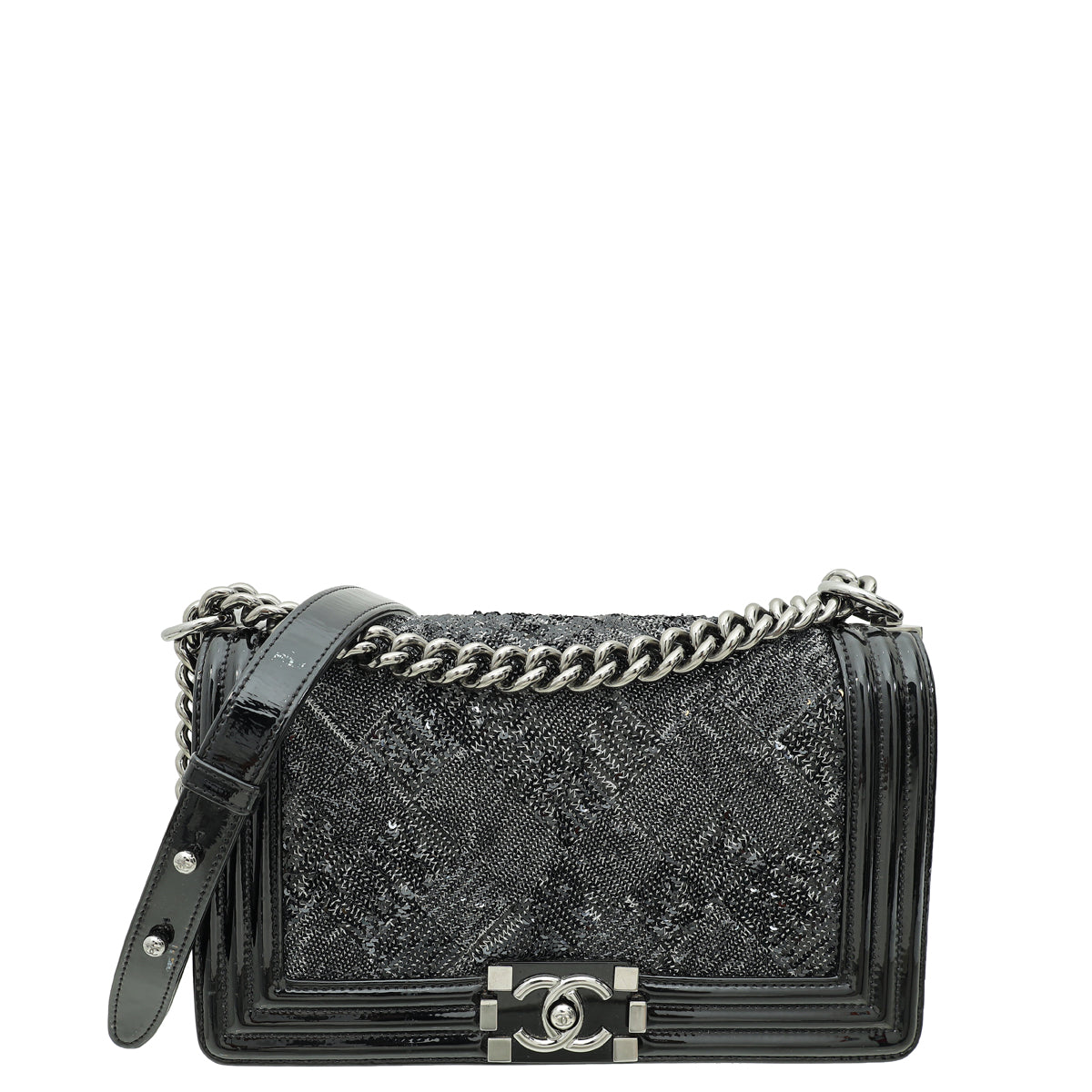 Chanel Black Le Boy Iridescent Sequins Medium Flap Bag-Chanel-THE CLOSET