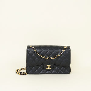 Chanel Black Classic Double Flap Jumbo Bag
