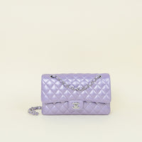 Chanel Metallic Purple Classic Double Flap Medium Bag