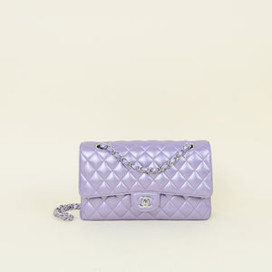 Chanel Metallic Purple Classic Double Flap Medium Bag