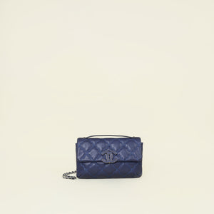 Chanel Blue Mini Hampton Flap Shoulder Bag