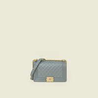 Chanel Gray Le Boy Flap Medium Shoulder Bag