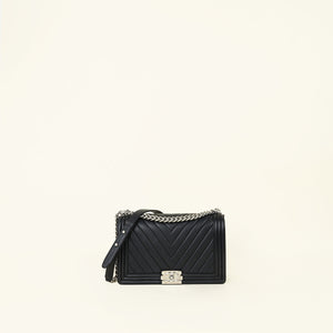 Chanel Black Le Boy Chevron Large Flap Bag