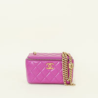 Chanel Violet CC Pillow Crush Vanity Case With Chain