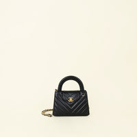 Chanel Black CC Chevron Mini Kelly Shopping Bag