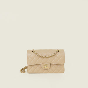 Chanel Beige Small Classic Double Flap Bag