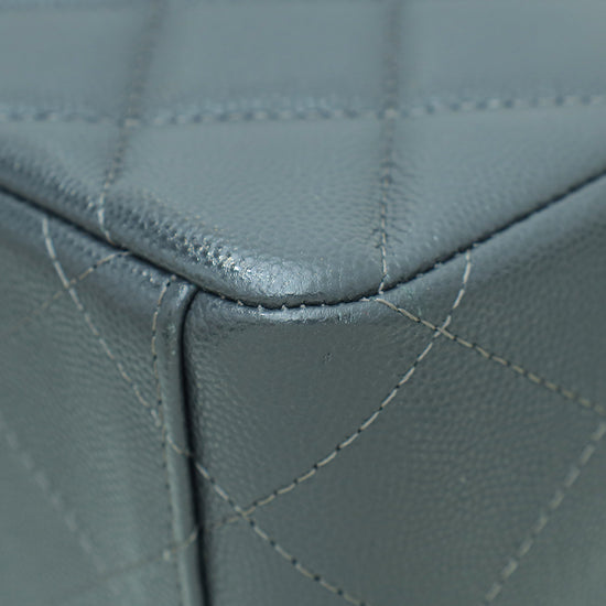 Chanel Grey CC Classic Double Flap Maxi Bag