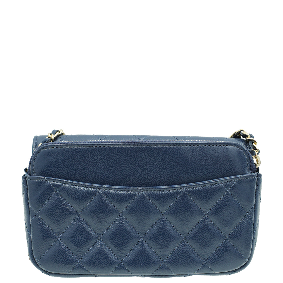 Chanel Navy Blue CC Flap Phone Holder With Chain-Chanel-THE CLOSET