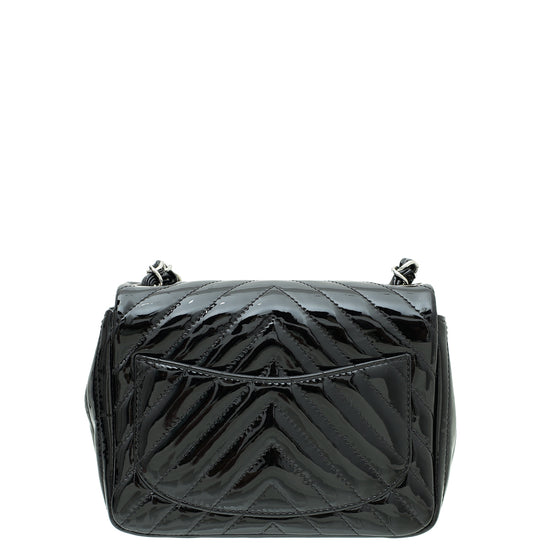 Chanel Black CC Chevron Mini Square Flap Bag