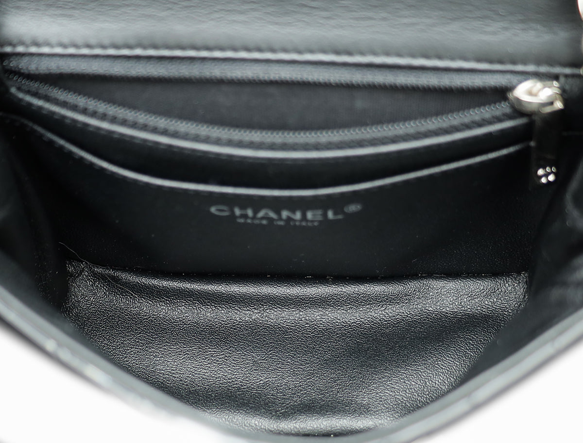 Chanel Black CC Chevron Mini Square Flap Bag
