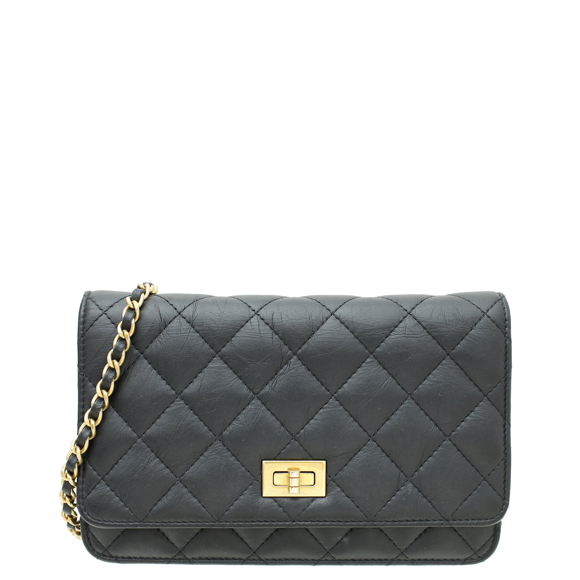 Chanel Black Aged 2.55 Reissue Wallet on Chain