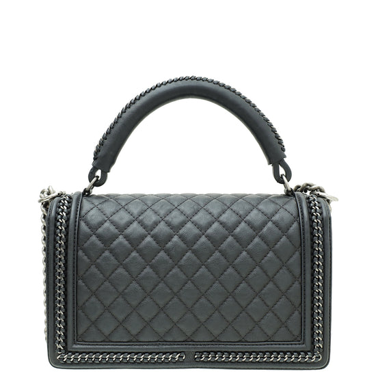 Chanel Black Paris-Salzburg Top Handle Boy New Medium Bag