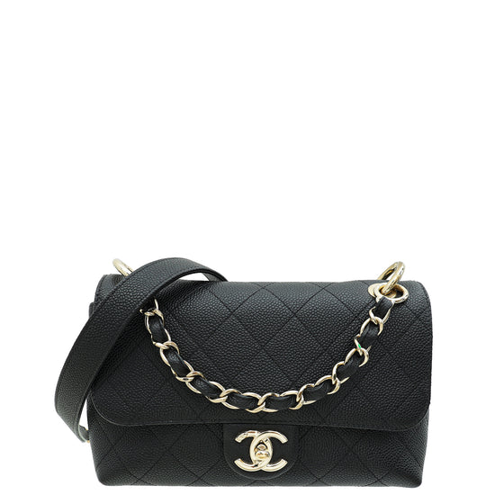 Chanel Black CC Chain Handle Small Flap Bag