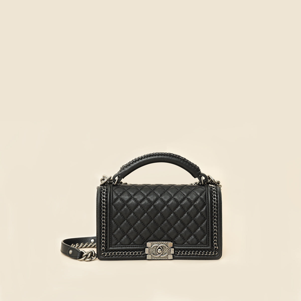 Chanel Black Le Boy Paris-Salzburg Top Handle Medium Bag-Chanel-THE CLOSET