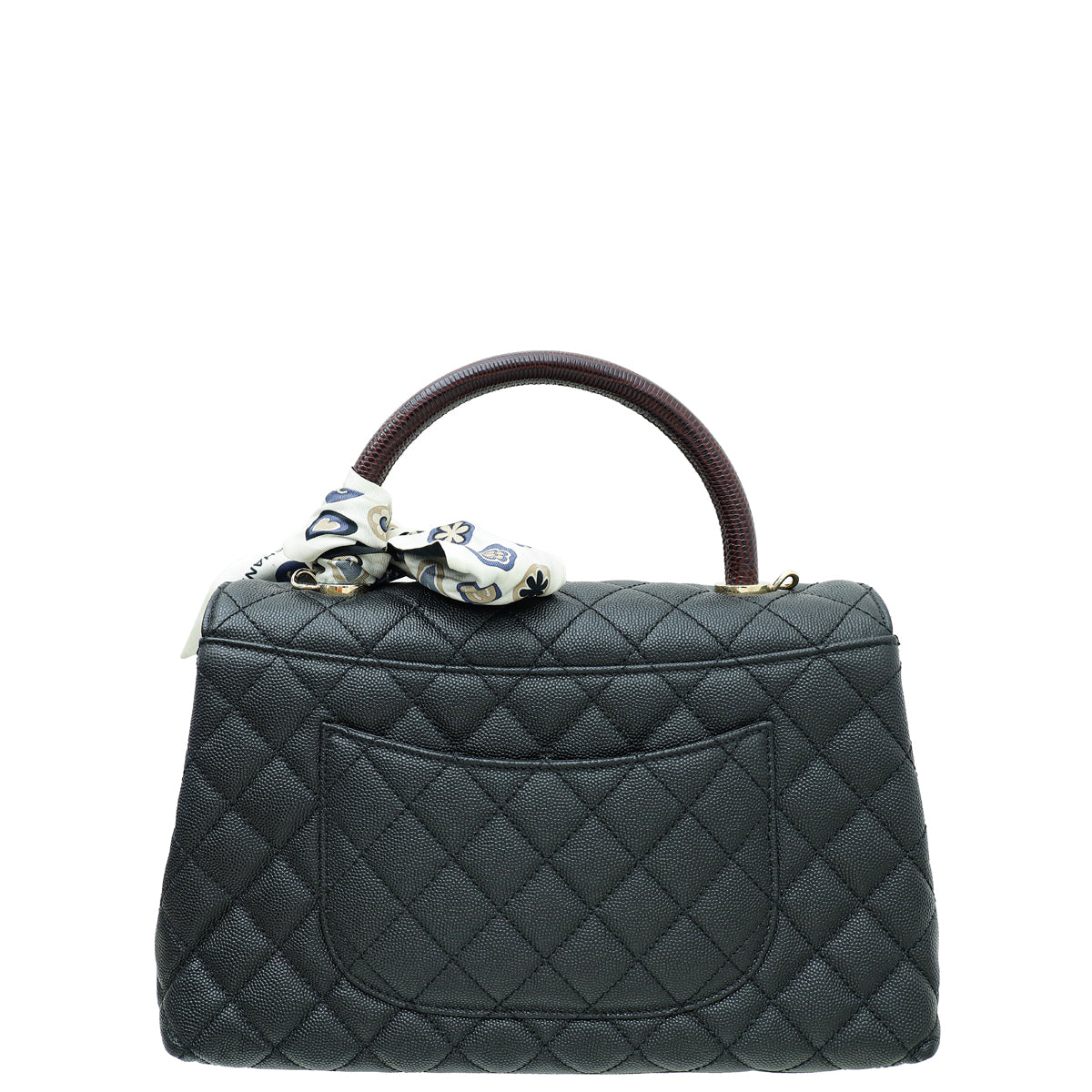 Chanel Black CC Coco Handle Flap Bag W/ Twilly-Chanel-THE CLOSET