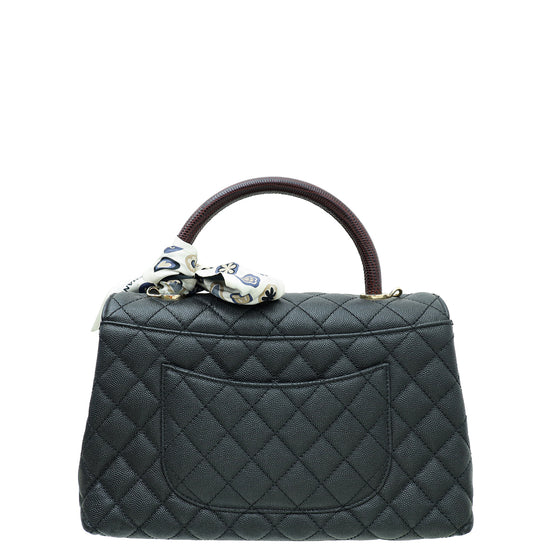 Chanel Black CC Coco Handle Flap Bag W/ Twilly – THE CLOSET