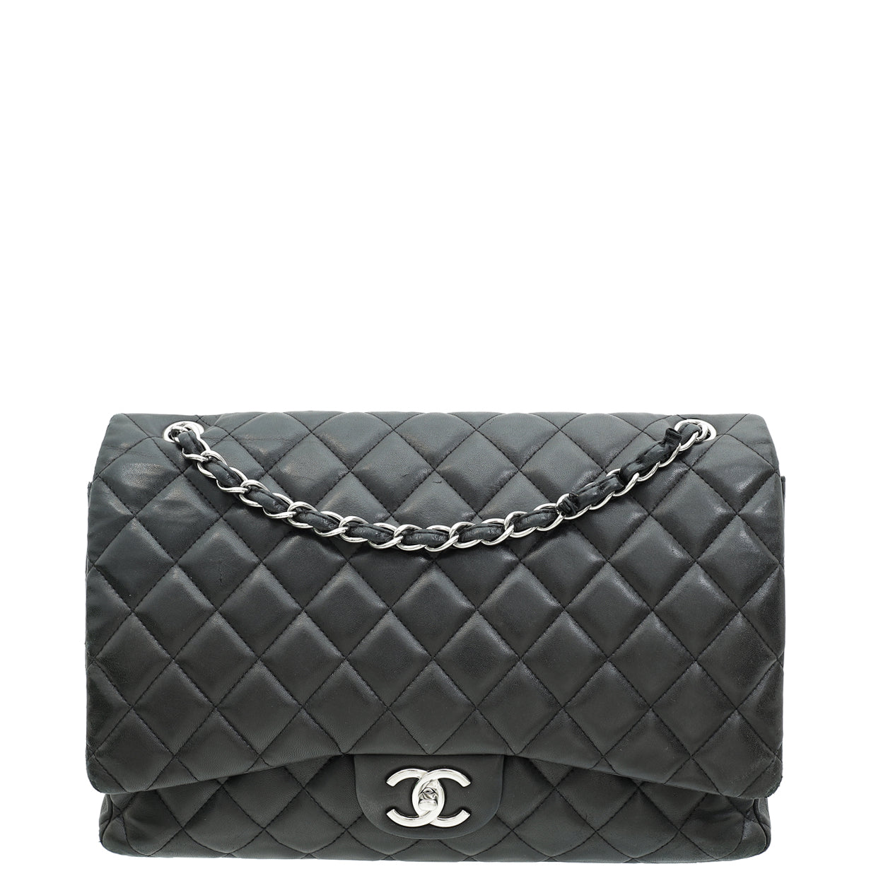 Chanel Black Classic Double Flap Maxi Bag-Chanel-THE CLOSET