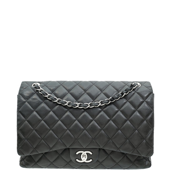 Chanel Black Classic Double Flap Maxi Bag