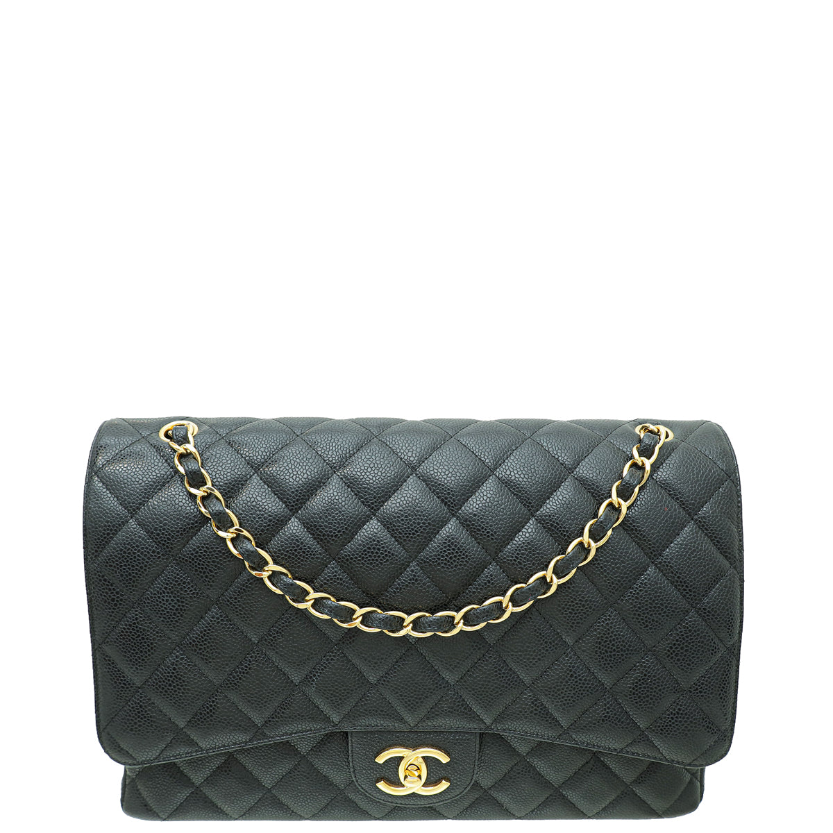 Chanel Black CC Classic Double Flap Maxi Bag-Chanel-THE CLOSET