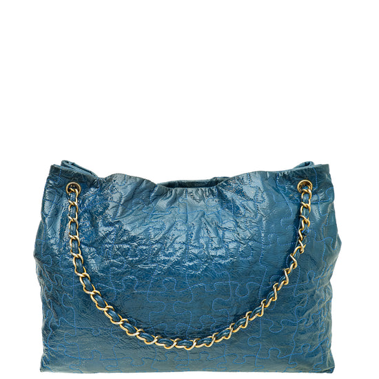 Chanel Blue Puzzle Large Tote Bag