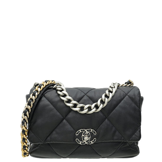 Chanel Black CC 19 Large Flap Bag