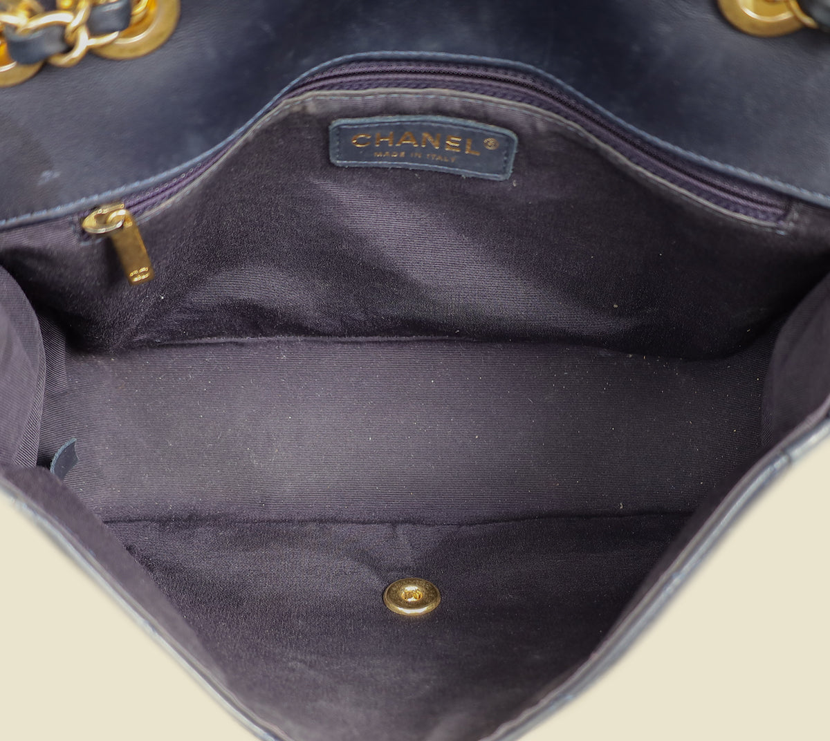 Chanel Indigo Blue Elegant CC Quilted Flap Medium Bag