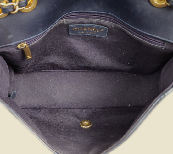 Chanel Indigo Blue Elegant CC Quilted Flap Medium Bag