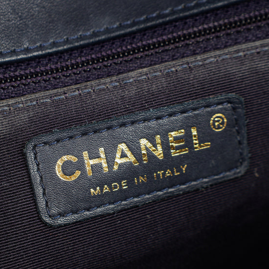 Chanel Indigo Blue Elegant CC Quilted Flap Medium Bag