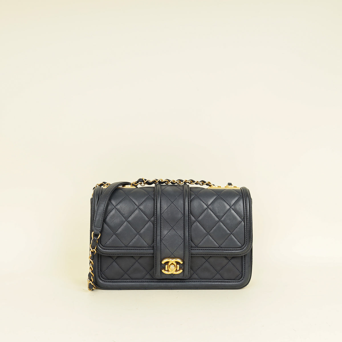 Chanel Indigo Blue Elegant CC Quilted Flap Medium Bag