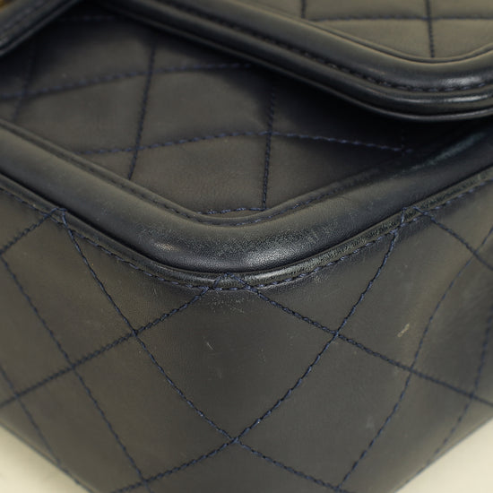 Chanel Indigo Blue Elegant CC Quilted Flap Medium Bag