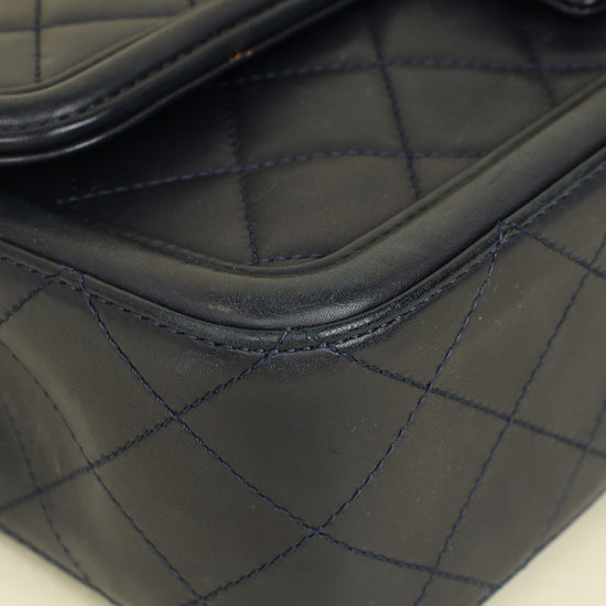 Chanel Indigo Blue Elegant CC Quilted Flap Medium Bag