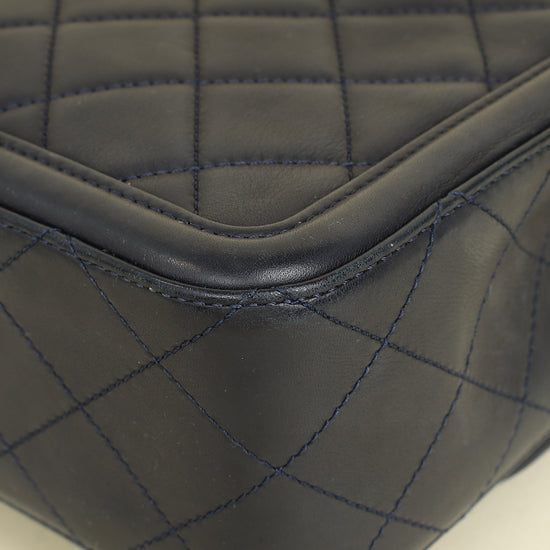 Chanel Indigo Blue Elegant CC Quilted Flap Medium Bag