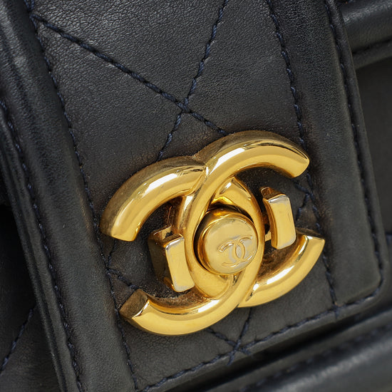 Chanel Indigo Blue Elegant CC Quilted Flap Medium Bag