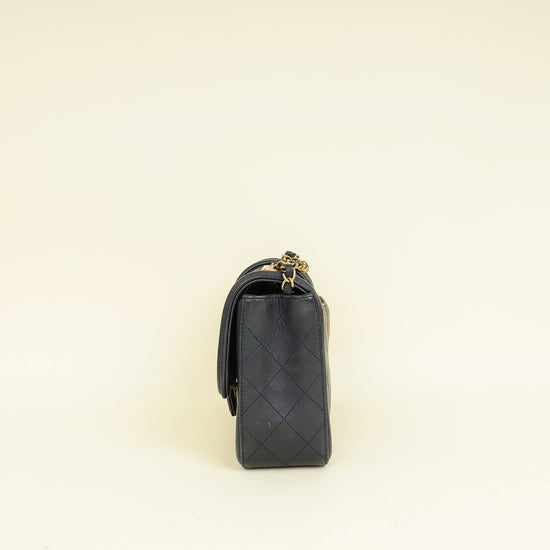 Chanel Indigo Blue Elegant CC Quilted Flap Medium Bag