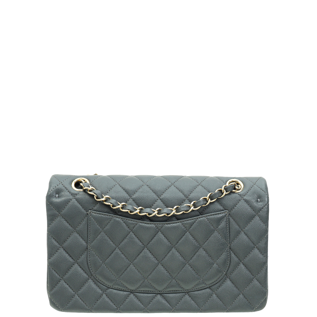 Chanel Grey CC Classic Double Flap Medium Bag