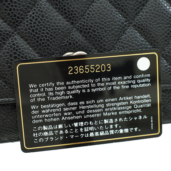 Chanel Black CC Classic Wallet On Chain