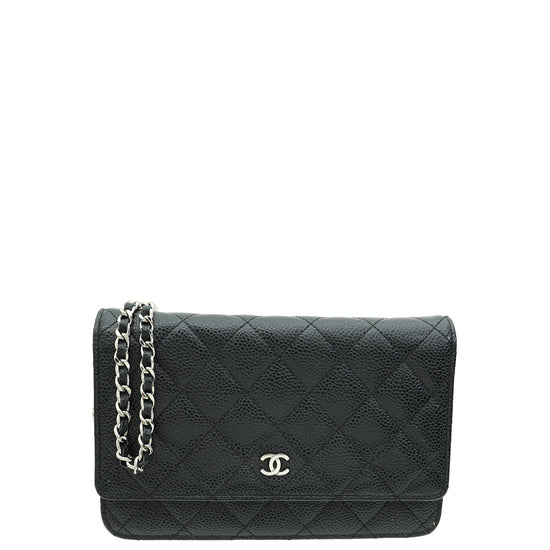 Chanel Black CC Classic Wallet On Chain