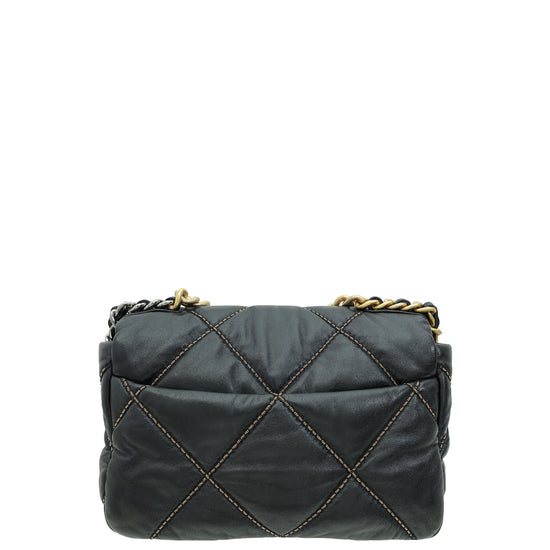 Chanel Black CC 19 Chain Quilted Small Flap Bag