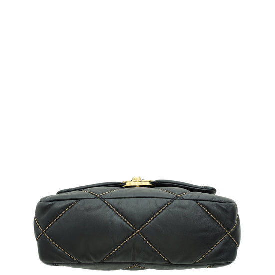 Chanel Black CC 19 Chain Quilted Small Flap Bag