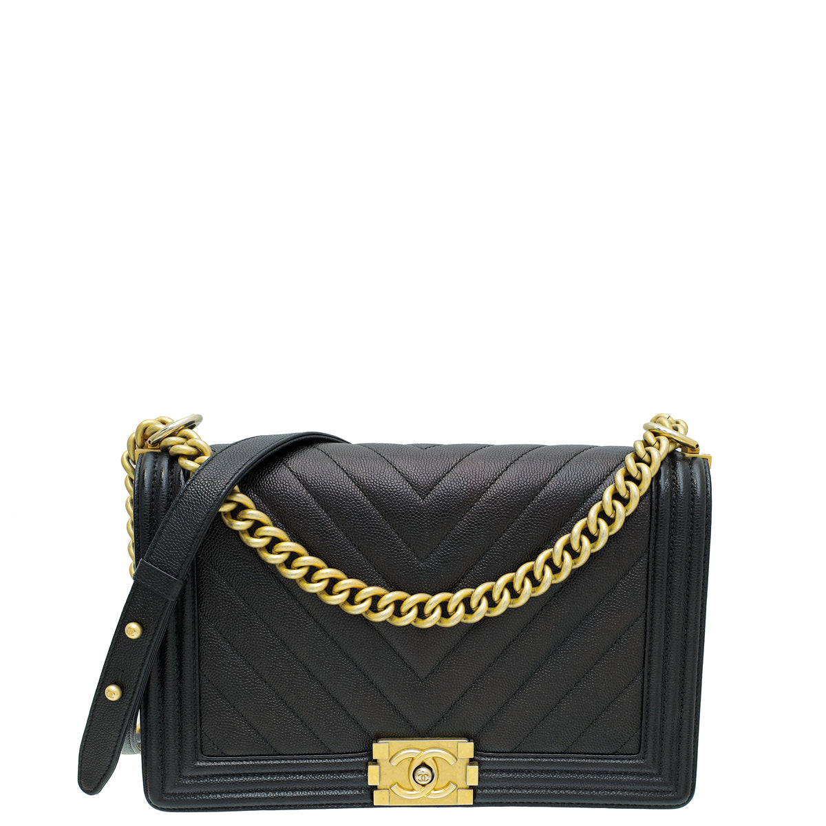 Chanel Black Le Boy Chevron New Medium Bag-Chanel-THE CLOSET
