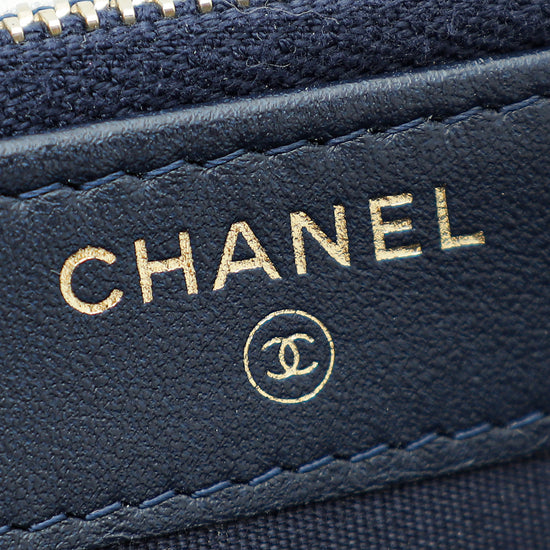 Chanel Navy Blue Le Boy Double Zip Crossbody Bag